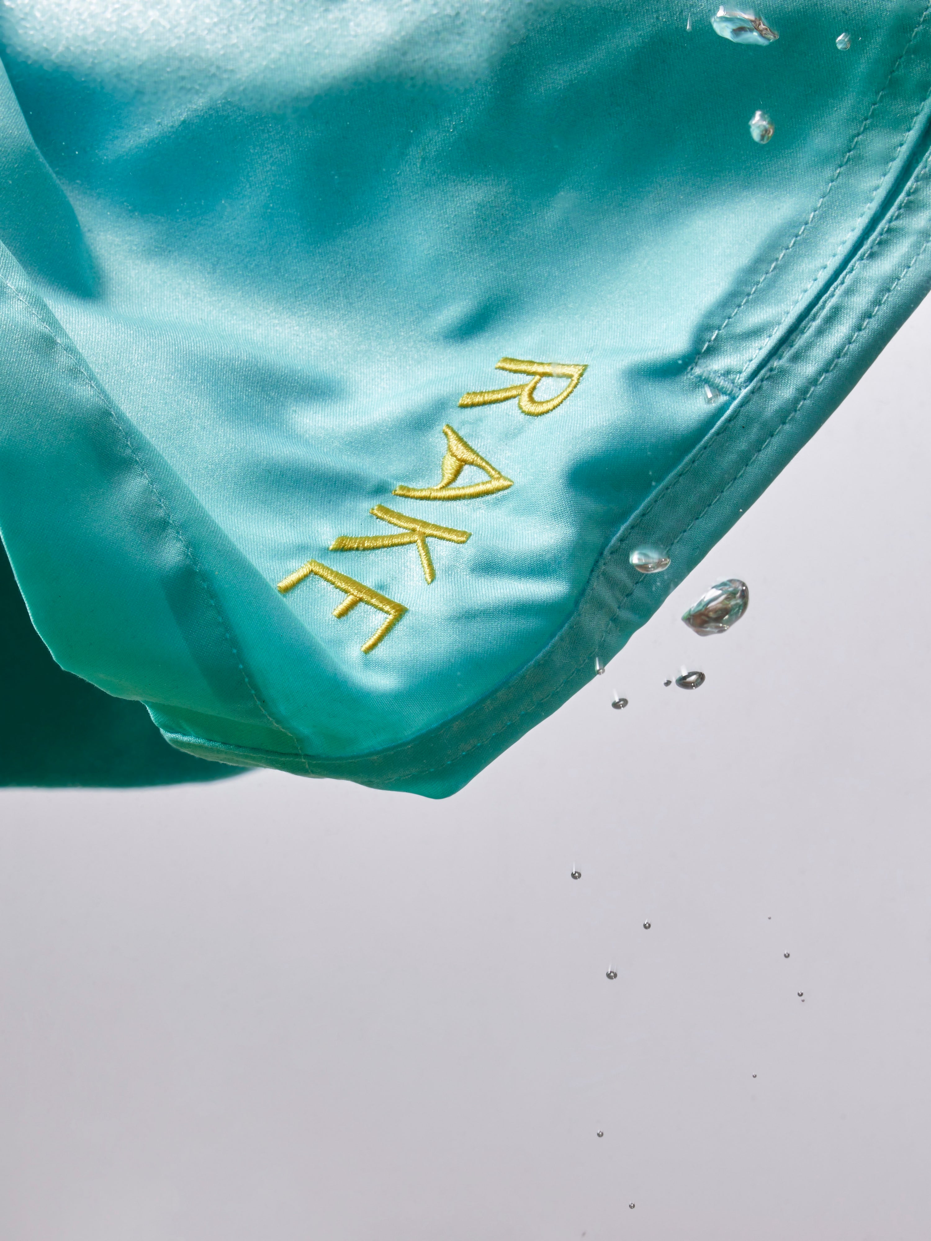 Waterproof swimming shorts color pretty mint close logo in Aquarium