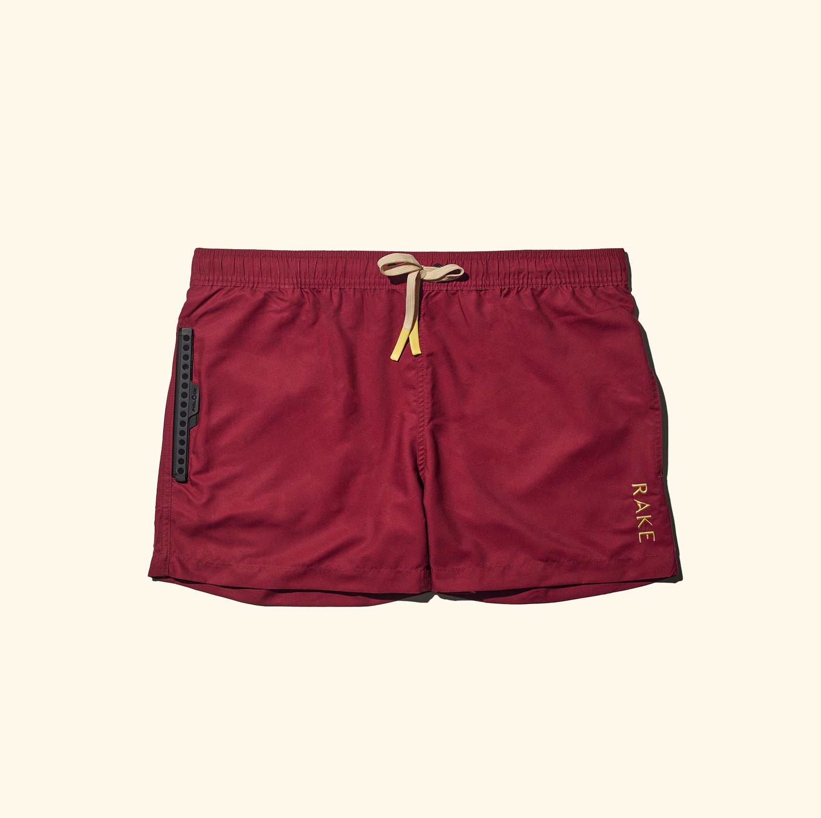 Waterproof swimming shorts -color cherry - Image front flat lay - by RAKE - Size xs till xxl - by RAKE XS