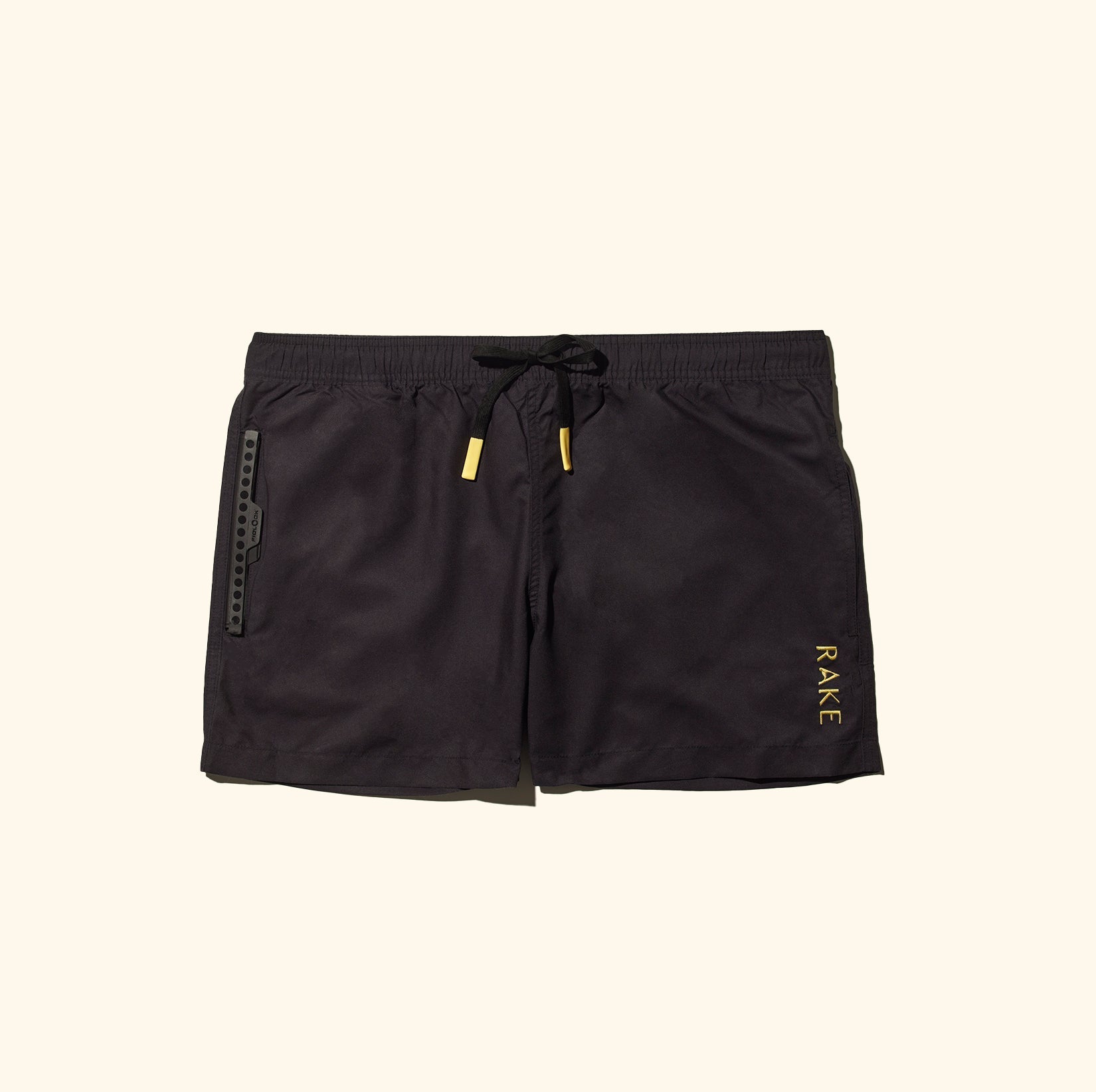 Waterproof swimming shorts -color black - Image front flat lay - by RAKE - Size xs till xxl - by RAKE XS